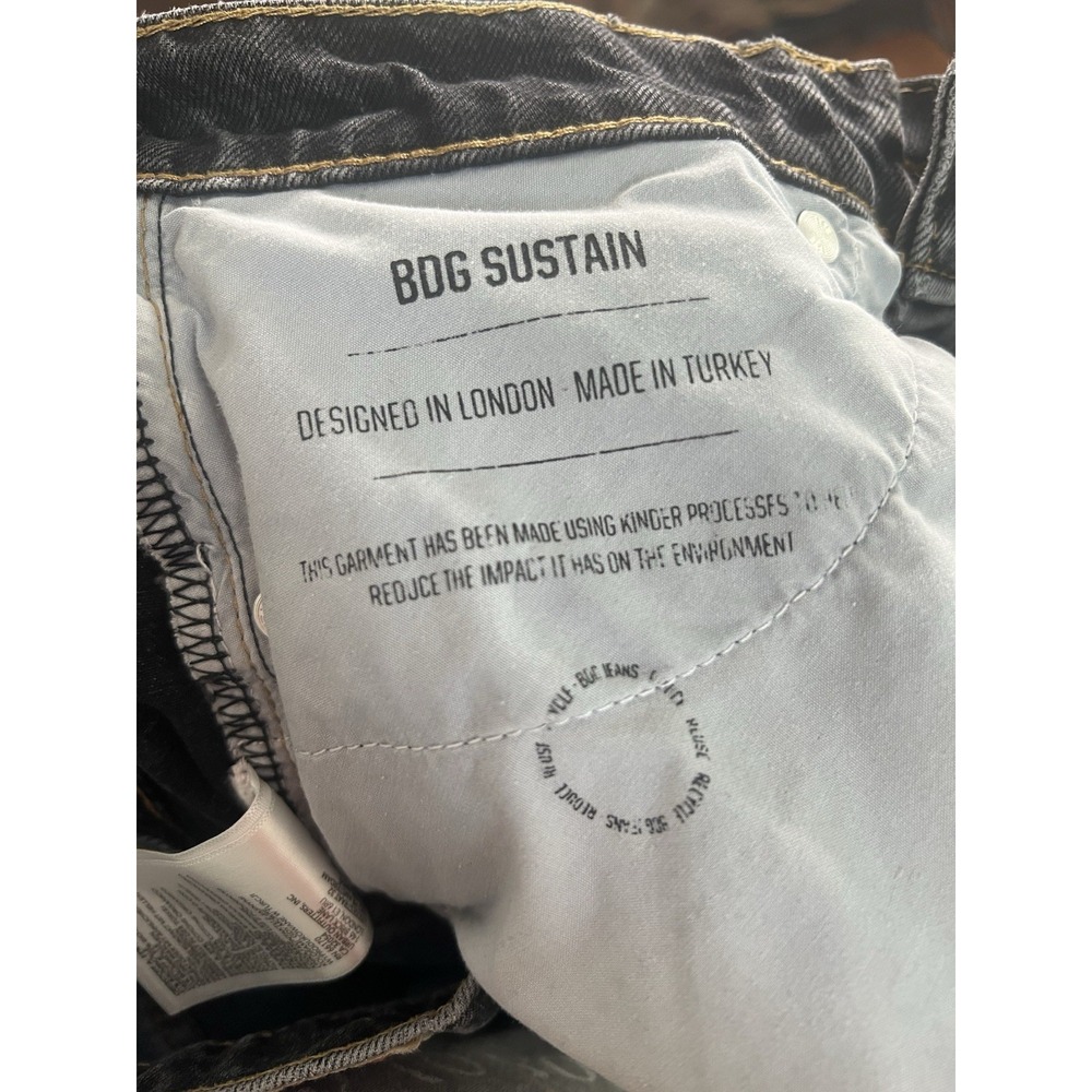 BDG Urban Outfitters Two Tone Color-block Straight Leg Denim Jeans Black Blue 26 - Picture 10 of 10